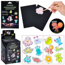 Набор наклейки и гравюра Монстры BabyToys TEM2448 светящиеся в темноте 24 шт Набор наклейки и гравюра Монстры BabyToys TEM2448 светящиеся в темноте 24 шт