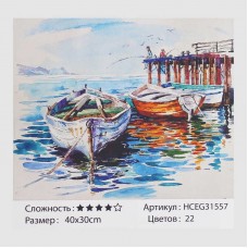Картины по номерам TK Group Човни 40x30 см для детей