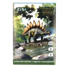 Картон цветной двухсторонний (целлюлозный) DINO, А4, 8 цветов - 8 листов, 215 г/м2, KIDS Line Картон цветной двухсторонний (целлюлозный) DINO, А4, 8 цветов - 8 листов, 215 г/м2, KIDS Line