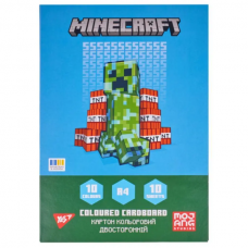 Картон цветной двусторонний Yes "Minecraft", 10 листов, А4, папка Картон цветной двусторонний Yes "Minecraft", 10 листов, А4, папка