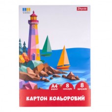 Картон цветной односторонний 1Сентябрь "Classic", 8 листов, А4, бумажный рукав Картон цветной односторонний 1Сентябрь "Classic", 8 листов, А4, бумажный рукав