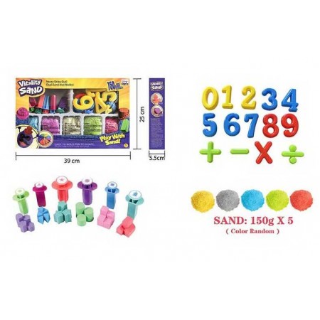Кінетичний пісок BabyToys 1903, 750 г, 5 кольорів, 16 форм