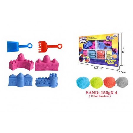 Кінетичний пісок BabyToys 600 г 4 кольори з інструментами