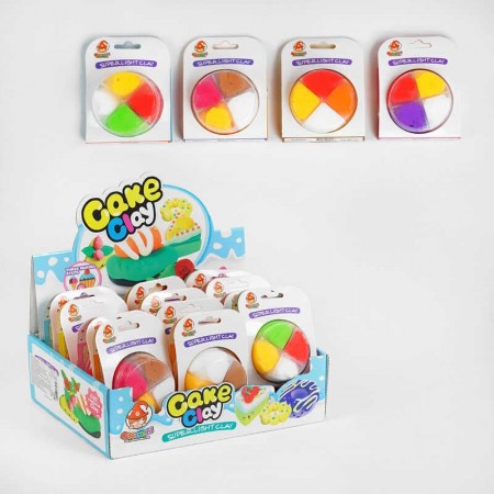 Пластилін для ліплення BabyToys 4 кольори 12 штук у блоці