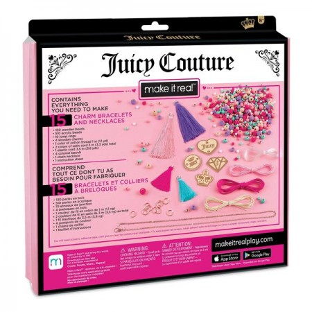 Набір для створення шарм-браслетів Make It Real Juicy Couture Модні прикраси з пензлями 664 ел. MR4415