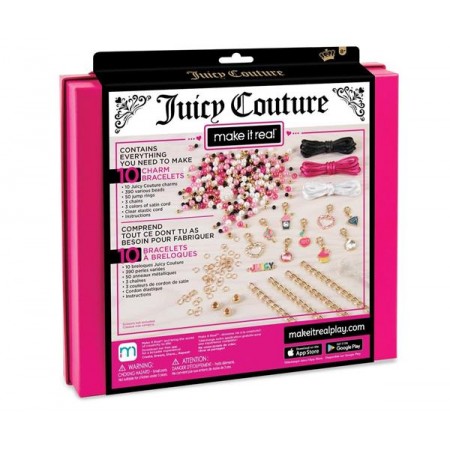 Набор для создания шарм-браслетов Make it Real Juicy Couture Розовый звездопад 470 эл. MR4408 Набор для создания шарм-браслетов Make it Real Juicy Couture Розовый звездопад 470 эл. MR4408