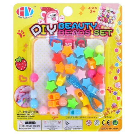 Набір для творчості з бісером і нитками BabyToys HY190-O27-028, мікс кольорів