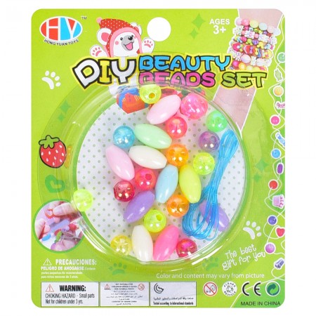 Набір для творчості з бісером і нитками BabyToys HY190-O27-028, мікс кольорів