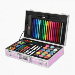 Набор для рисования MK 4642 цветные карандаши, краски, кисточки, мелки, линейка, фломастеры, в чемодане