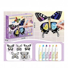 Раскраска бабочка BabyToys SP5501 с фломастерами 5шт