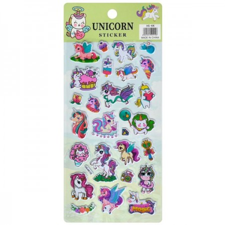 Наклейки для творчества единорог BabyToys YG0326, набор 20 штук Наклейки для творчества единорог BabyToys YG0326, набор 20 штук