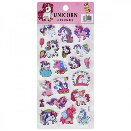 Наклейки для творчества единорог BabyToys YG0326, набор 20 штук Наклейки для творчества единорог BabyToys YG0326, набор 20 штук