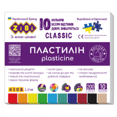 Пластилин CLASSIC 10 цветов, 200г, KIDS Line, 20 шт В упаковке 20 шт