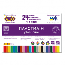 Пластилин CLASSIC 24 цветов, 480г, KIDS Line Пластилин CLASSIC 24 цветов, 480г, KIDS Line