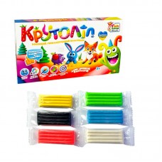 Пластилин восковой 4FUN 6 неоновых цветов в коробке