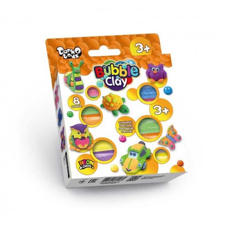 Пінопластовий пластилін "BUBBLE CLAY" BBC-04-01U УКР., в коробці 8 кольорів "Danko Toys"