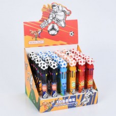Ручка шариковая многоцветная BabyToys MK 5940 с футбольным мячом, 10 цветов, 14,5 см