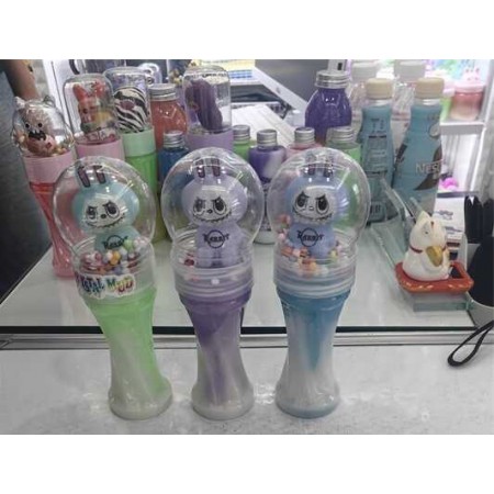 Слайм BabyToys С 76940 двухцветный с пенопластовыми шариками набор 6 штук