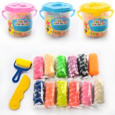 Тісто для ліплення BabyToys MK 0233, 12 кольорів, з інструментами у відрі
