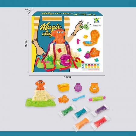 Тесто для лепки BabyToys 145651 с 5 цветами и формочками