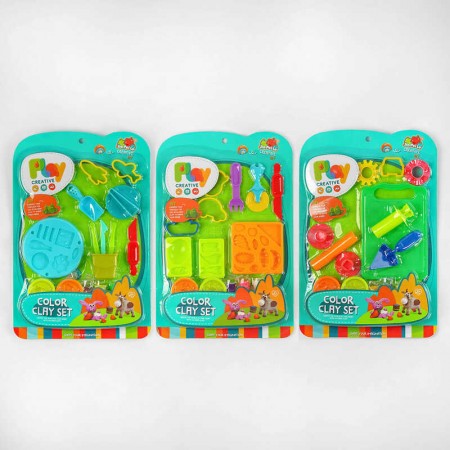 Тісто для ліплення BabyToys 5838 3 види 5 кольорів з аксесуарами