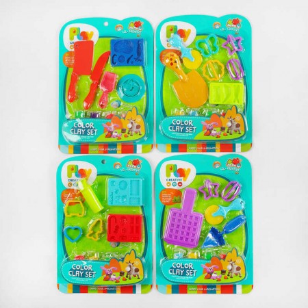 Тесто для лепки BabyToys 5838 4 цвета с аксессуарами