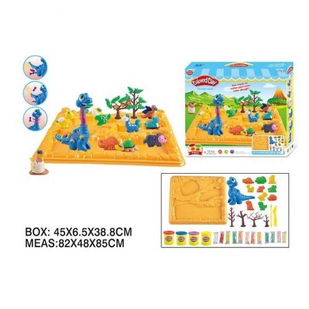Тісто для ліплення BabyToys F 018-204 Динозаври 4 кольори з формами