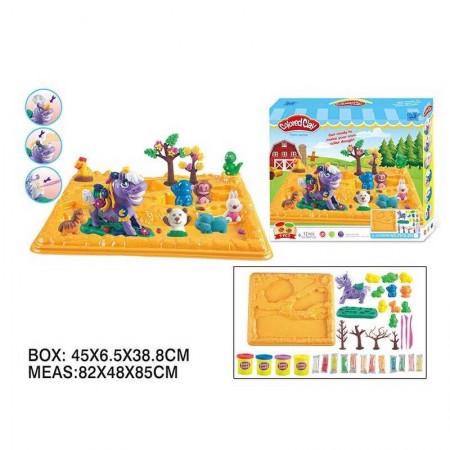 Тісто для ліплення BabyToys Ферма 4 кольори з формами та інструментами