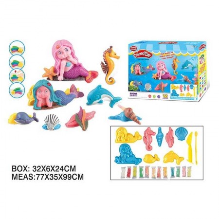 Тісто для ліплення BabyToys 12 кольорів з формами та інструментами