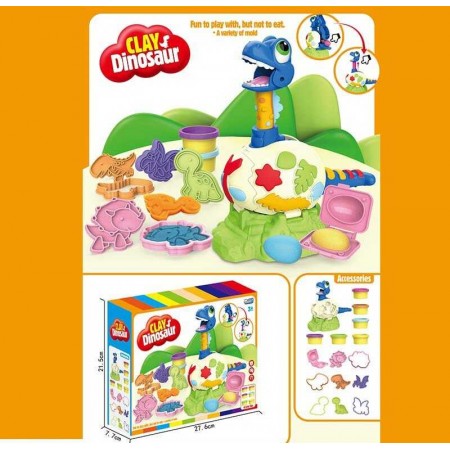 Тісто для ліплення BabyToys Динозаври 6 кольорів з формами