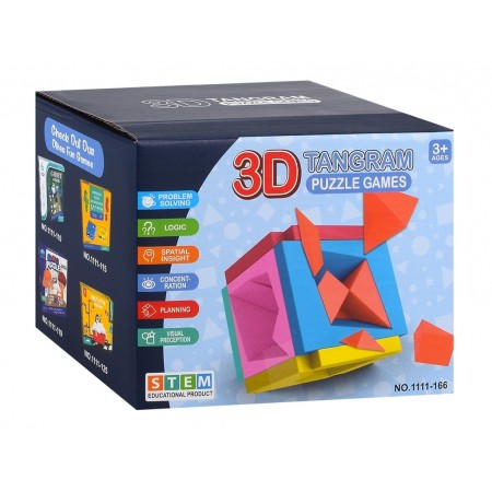 Головоломка 3D Куб-тетрис, логическая сборка фигур, 12×12 см 1111-166