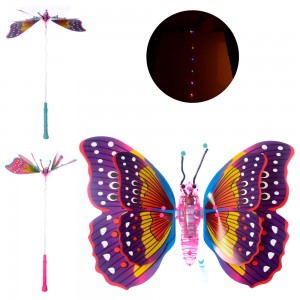 Бабочка BT-1 на палке 70 см, крылья 35 см, музыка, свет