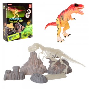 Динозавр 805A 17см, 3Dскелет динозавра разобр, свет.в темн