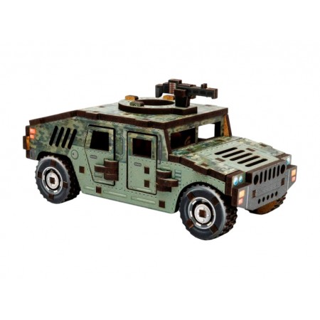 Деревянный 3D конструктор бронированный внедорожник TURBO HUMVEE, 12 см, вращающиеся колеса, PuzzleO 00968 Деревянный 3D конструктор бронированный внедорожник TURBO HUMVEE, 12 см, вращающиеся колеса, PuzzleO 00968