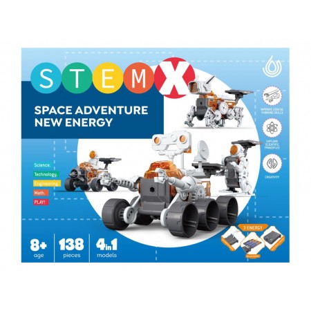 STEAM-конструктор 4 в 1 Космическое приключение StemX, работает на 3 видах энергии, 138 деталей TK0205 STEAM-конструктор 4 в 1 Космическое приключение StemX, работает на 3 видах энергии, 138 деталей TK0205