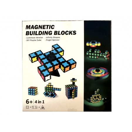 Магнитный конструктор Magnetic Building Blocks 4 в 1, светящийся BL124 Магнитный конструктор Magnetic Building Blocks 4 в 1, светящийся BL124