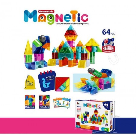 Магнитный конструктор BabyToys 3303, 64 элемента с книжкой