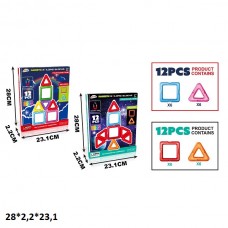 Магнитный конструктор BabyToys 2266-25, 12 деталей, разноцветный