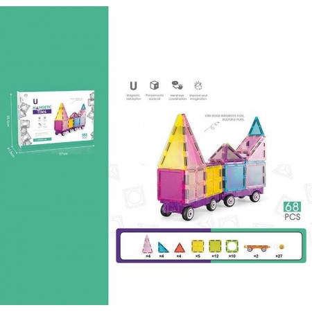 Магнитный конструктор машина BabyToys 68 деталей