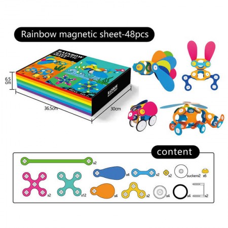 Магнитный конструктор BabyToys 48 деталей разноцветный