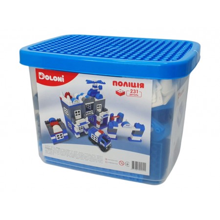 Конструктор блочный Полиция 231 деталь, в пластиковом боксе, Doloni Toys 013888/02