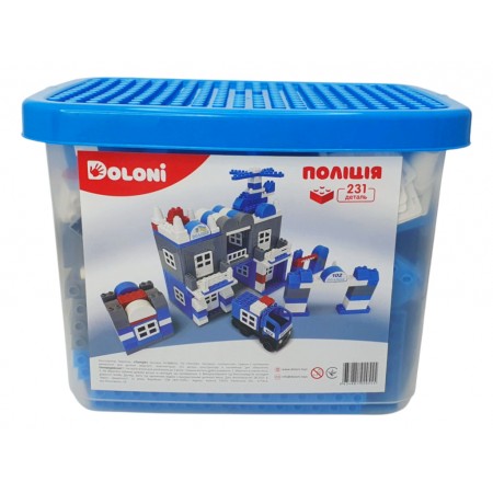 Конструктор блочный Полиция 231 деталь, в пластиковом боксе, Doloni Toys 013888/02