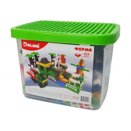Конструктор сюжетний Ферма, 202 елементи, у пластиковому боксі, Doloni Toys 013888/06 Конструктор сюжетний Ферма, 202 елементи, у пластиковому боксі, Doloni Toys 013888/06