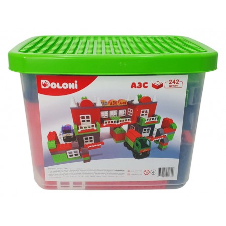 Конструктор пластиковый АЗС 242 детали, в пластиковом боксе,013888/07 Doloni Toys