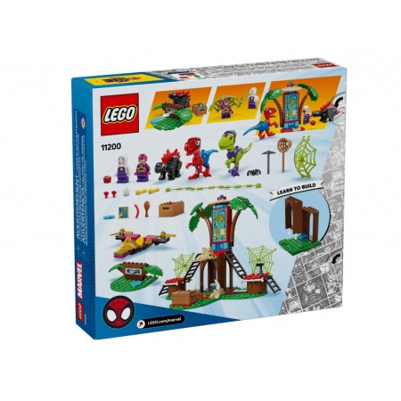 Конструктор LEGO Marvel Битва Павука та раптора Гоббі у штаб-будинку на дереві, 143 деталей 11200