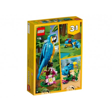 Конструктор 3 в1 LEGO Creator Екзотичний папуга, 253 деталей 31136