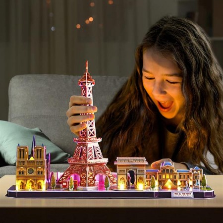 3D пазл CubicFun City Line с LED-подсветкой Париж L525h 3D пазл CubicFun City Line с LED-подсветкой Париж L525h