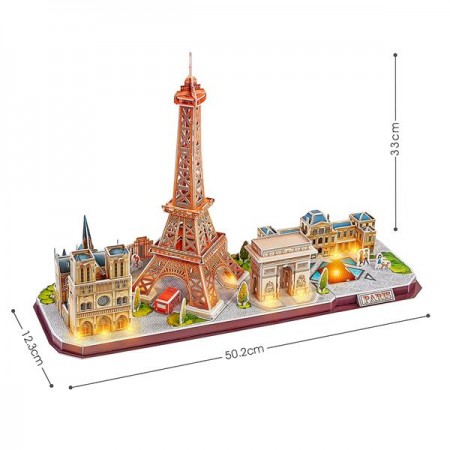 3D пазл CubicFun City Line с LED-подсветкой Париж L525h 3D пазл CubicFun City Line с LED-подсветкой Париж L525h