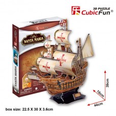 3D пазл CubicFun Корабль Санта-Мария T4008h 