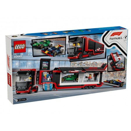 Конструктор LEGO City Вантажівка F1 з автомобілями RB20 та AMR24, 1086 деталей 60445